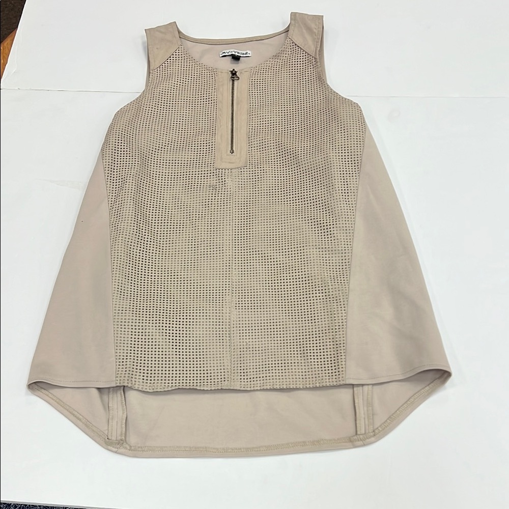 My Tribe Taupe Perforated Tank with Zipper no tags with small damage